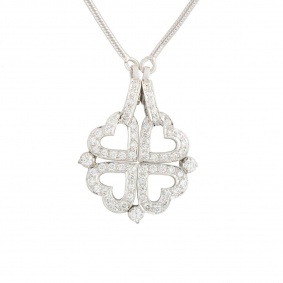 White Gold Diamond Clover Pendant